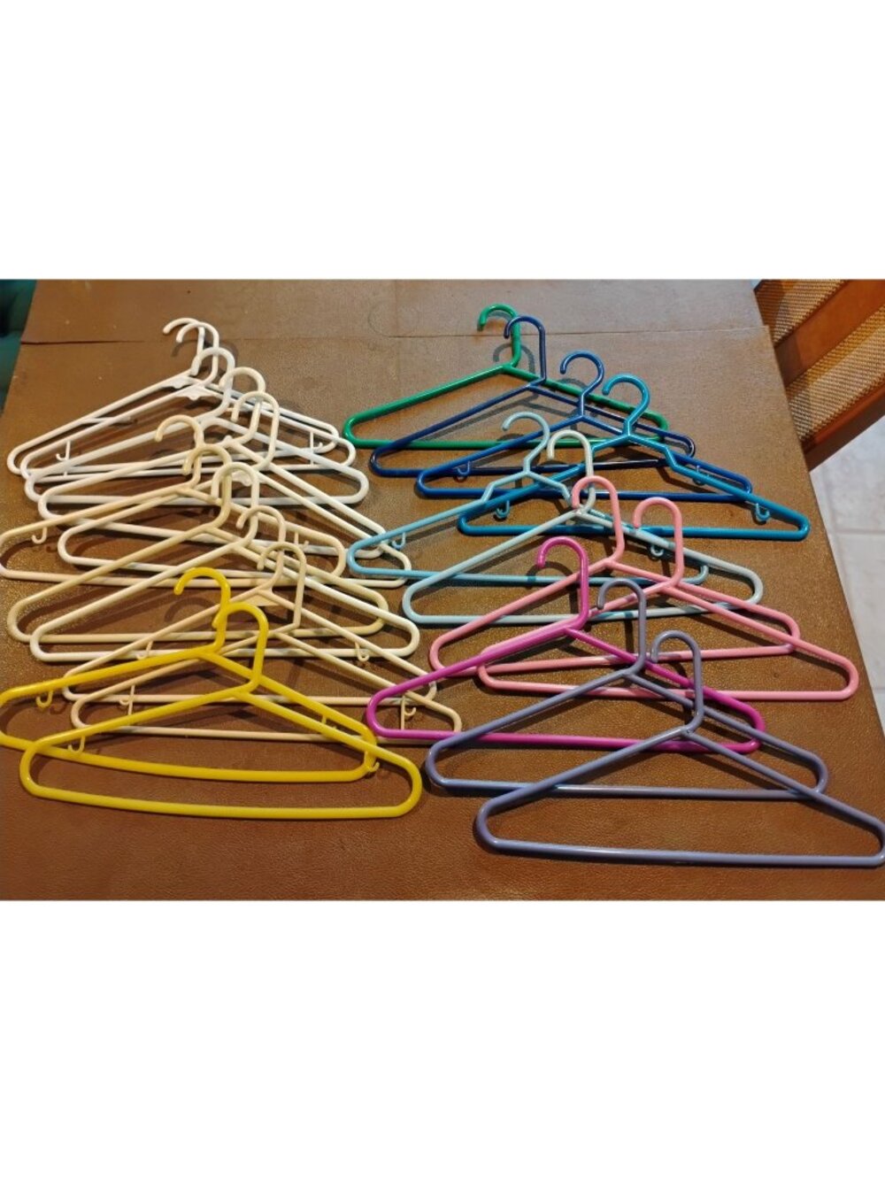 Assorted Plastic Hangers Set Of 23 In Multiple Colors & Standard Adult Size